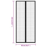 Insect Door Curtains 2 pcs with Magnet Blocks Black 210x90 cm - Low Angle