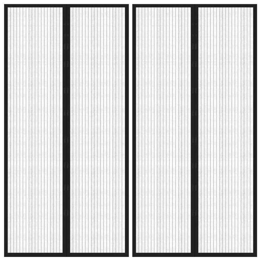 Insect Door Curtains 2 pcs with Magnet Blocks Black 220x100 cm