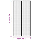 Insect Door Curtains 2 pcs with Magnet Blocks Black 220x100 cm