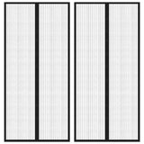 Insect Door Curtains 2 pcs with Magnet Blocks Black 220x110 cm