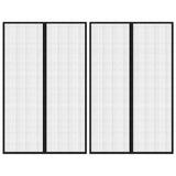 Insect Door Curtains 2 pcs with Magnet Blocks Black 220x130 cm
