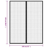 Insect Door Curtains 2 pcs with Magnet Blocks Black 230x160 cm