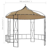 Gazebo 300x290 cm Taupe Round - Rear View