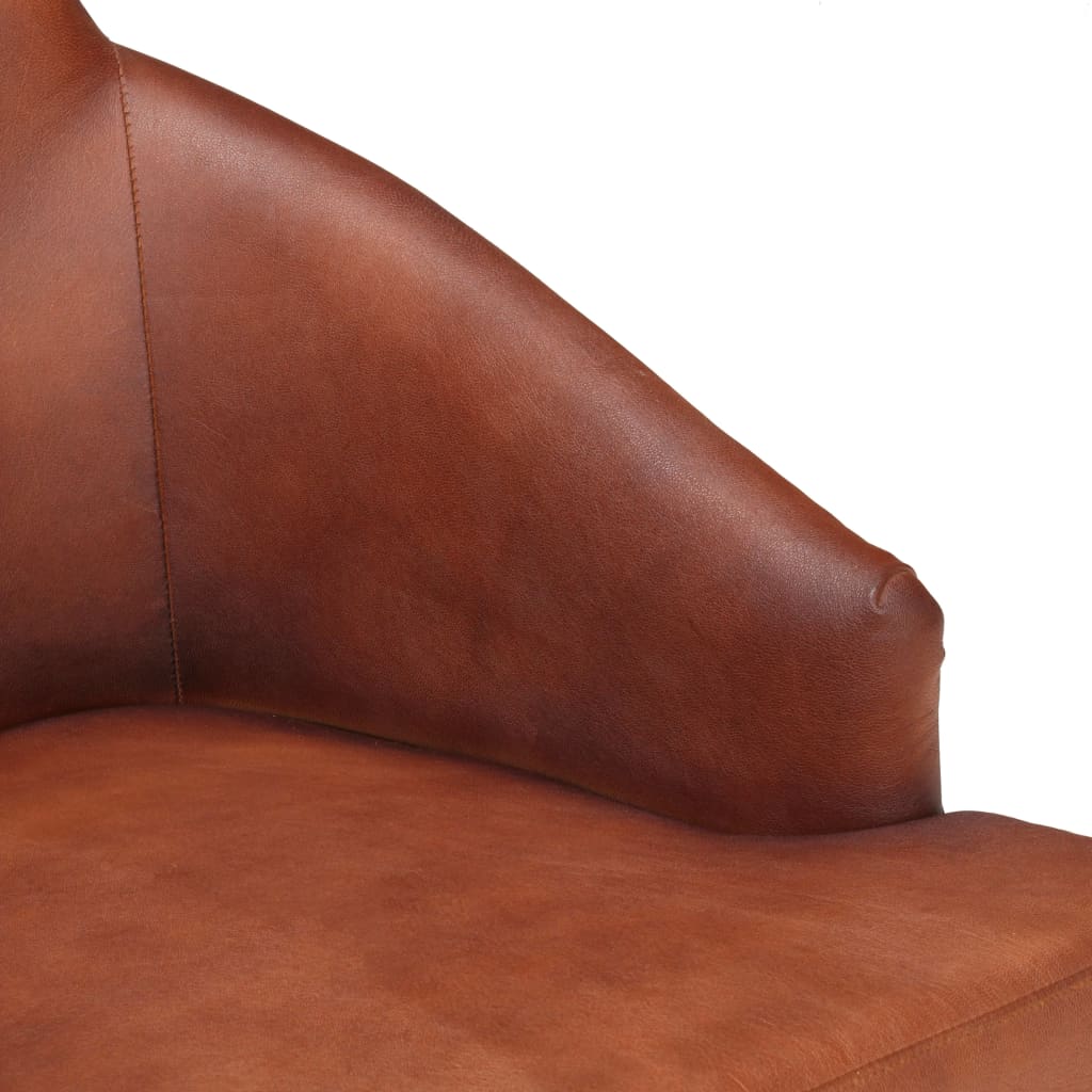 Dining Chairs 4 pcs Brown Real Goat Leather