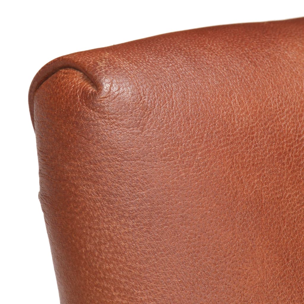 Dining Chairs 4 pcs Brown Real Goat Leather