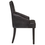 Dining Chairs 4 pcs Black Real Goat Leather - Top-Down View