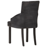 Dining Chairs 4 pcs Black Real Goat Leather