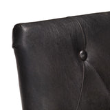 Dining Chairs 4 pcs Black Real Goat Leather - Rear View