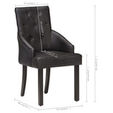 Dining Chairs 4 pcs Black Real Goat Leather - Low Angle