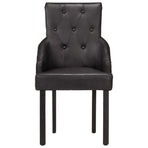 Dining Chairs 6 pcs Black Real Goat Leather