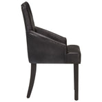Dining Chairs 6 pcs Black Real Goat Leather