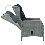 Reclining Garden Chair with Cushions Poly Rattan Light Grey - Top-Down View