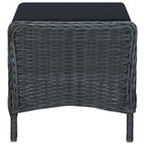 Reclining Garden Chair with Footstool Poly Rattan Dark Grey