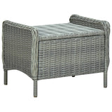 Reclining Garden Chair with Footstool Poly Rattan Light Grey - Extra Image