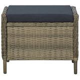 Reclining Garden Chair with Footstool Poly Rattan Brown - Extra Image