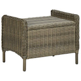 Reclining Garden Chair with Footstool Poly Rattan Brown - Extra Image