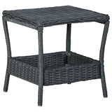 Garden Table Dark Grey 45x45x46.5 cm Poly Rattan