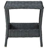 Garden Table Dark Grey 45x45x46.5 cm Poly Rattan - Front View