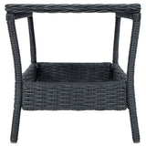 Garden Table Dark Grey 45x45x46.5 cm Poly Rattan - Side View
