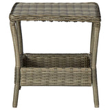 Garden Table Brown 45x45x46.5 cm Poly Rattan - Front View
