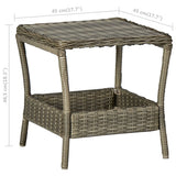 Garden Table Brown 45x45x46.5 cm Poly Rattan - 45-Degree Angle