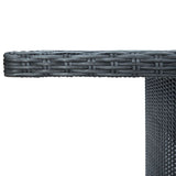 Garden Table Dark Grey Poly Rattan and Tempered Glass - Top-Down View