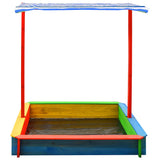 Sandbox with Adjustable Roof Fir Wood Multicolour UV50 - Front View