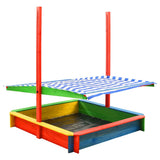 Sandbox with Adjustable Roof Fir Wood Multicolour UV50 - Side View