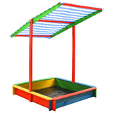Sandbox with Adjustable Roof Fir Wood Multicolour UV50 - Top-Down View