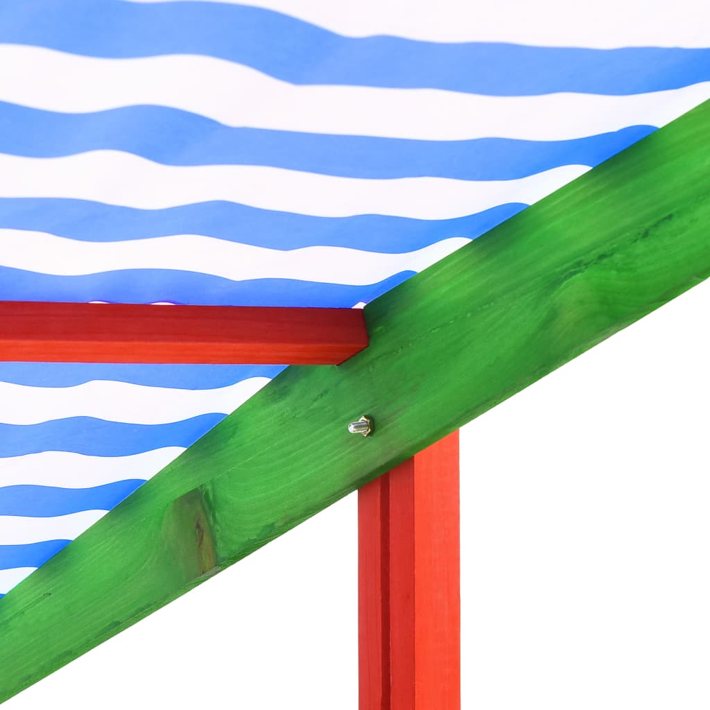 Sandbox With Adjustable Roof Fir Wood Multicolour Uv50
