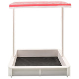 Sandbox with Adjustable Roof Fir Wood White and Red UV50 - Top-Down View