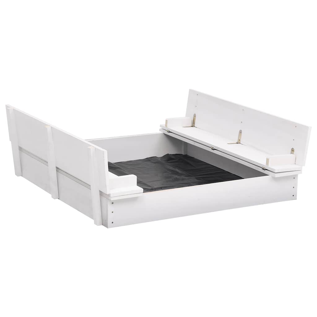 Sandbox Fir Wood White 95x90x15 Cm