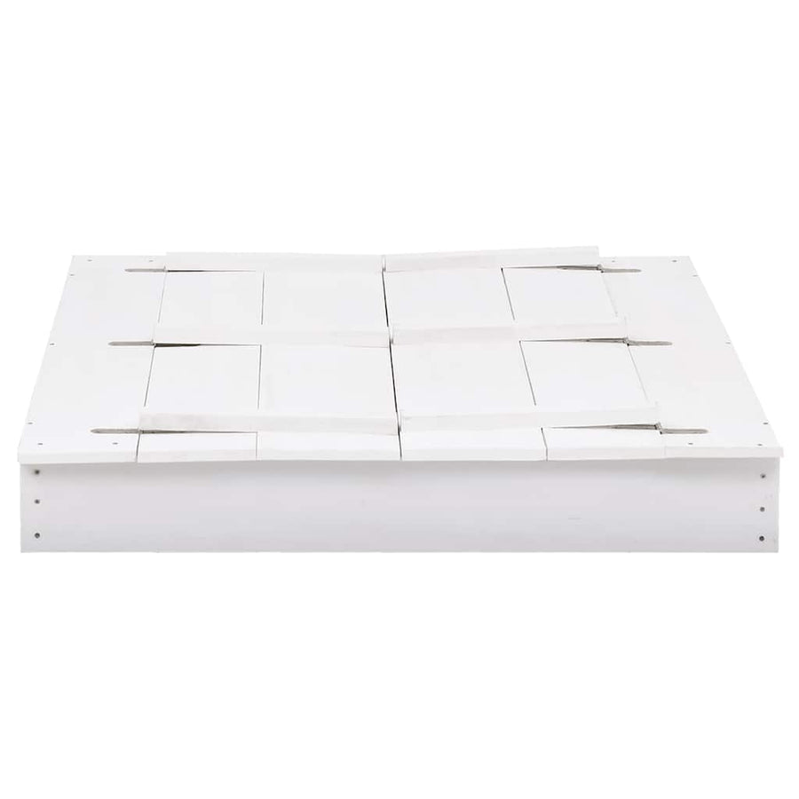 Sandbox Fir Wood White 95x90x15 Cm