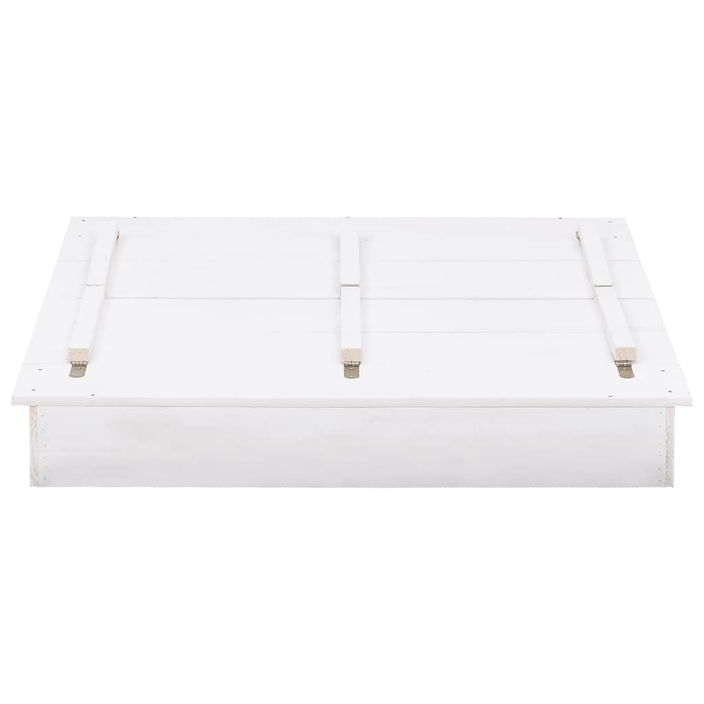 Sandbox Fir Wood White 95x90x15 Cm