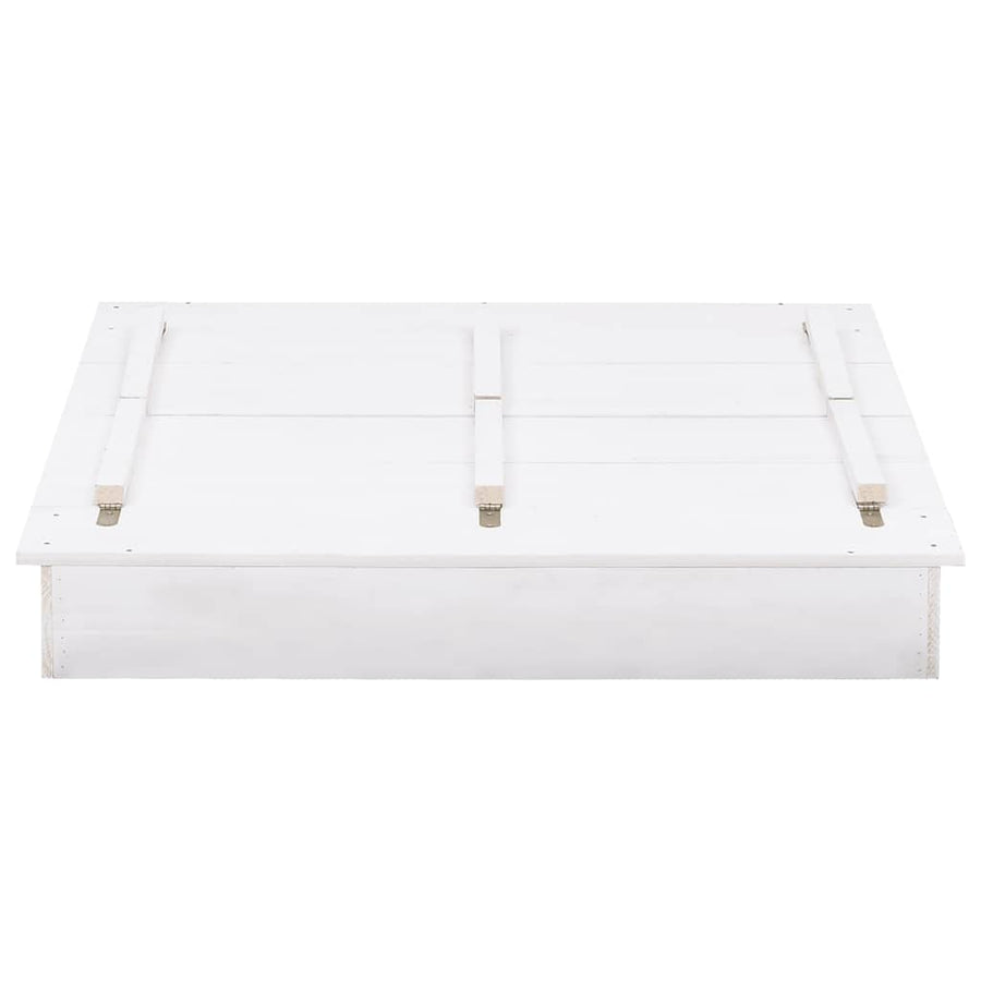 Sandbox Fir Wood White 95x90x15 Cm