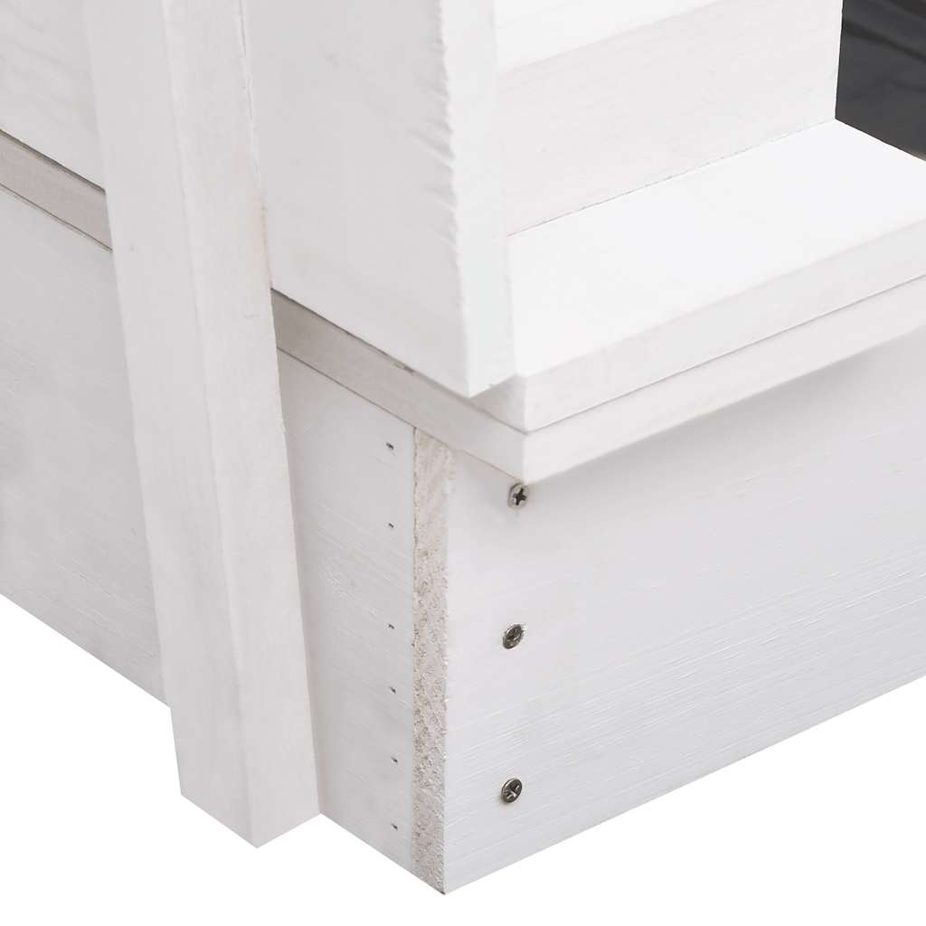 Sandbox Fir Wood White 95x90x15 Cm