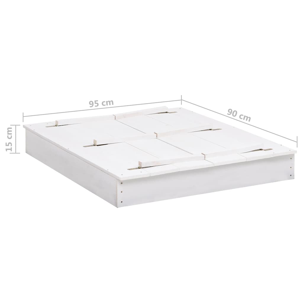 Sandbox Fir Wood White 95x90x15 Cm