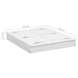 Sandbox Fir Wood White 95x90x15 Cm