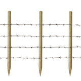 Fence Posts 6 pcs Wood 170 cm - Front View