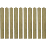 Impregnated Fence Slats 10 pcs Wood 80 cm