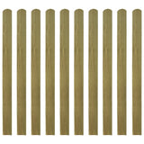 Impregnated Fence Slats 10 pcs Wood 120 cm - Front View