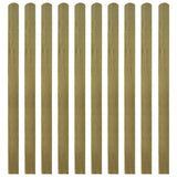 Impregnated Fence Slats 10 pcs Wood 140 cm - Front View