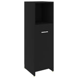 4 Piece Bathroom Furniture Set Black Engineered Wood - 45-Degree Angle