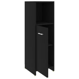 4 Piece Bathroom Furniture Set Black Engineered Wood - Rear View