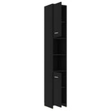 4 Piece Bathroom Furniture Set Black Engineered Wood - Low Angle