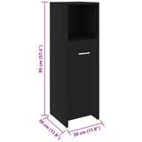 4 Piece Bathroom Furniture Set Black Engineered Wood - Extra Image