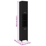4 Piece Bathroom Furniture Set Black Engineered Wood