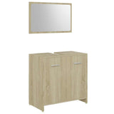 4 Piece Bathroom Furniture Set Sonoma Oak Engineered Wood - Side View