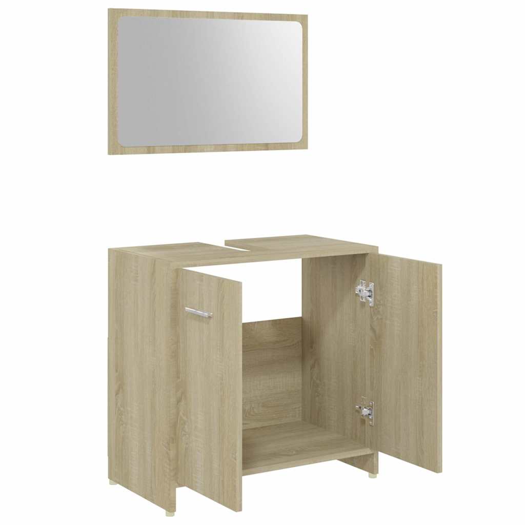 4 Piece Bathroom Furniture Set Sonoma Oak Engineered Wood