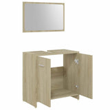 4 Piece Bathroom Furniture Set Sonoma Oak Engineered Wood - Top-Down View